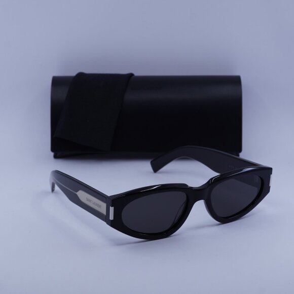 Saint Laurent SL618 001 Black Cat Eye Sunglasses - Picture 8 of 14